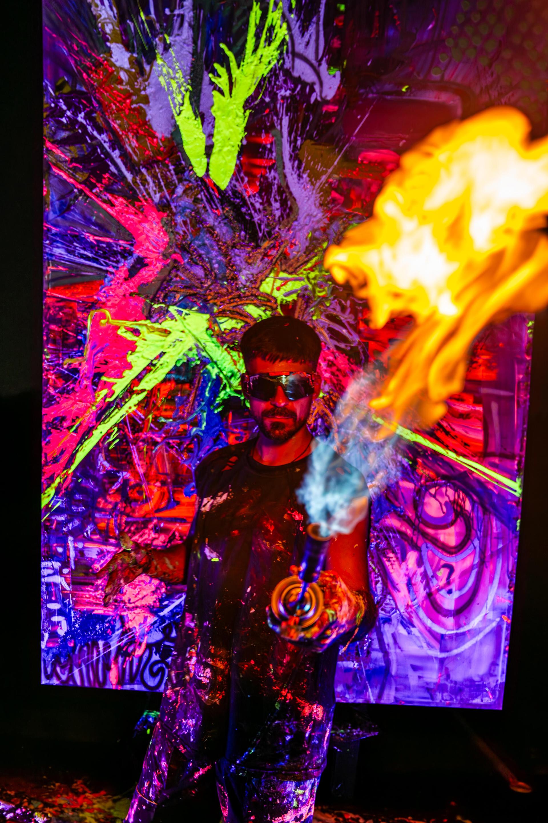 Arte de fuego en vivo